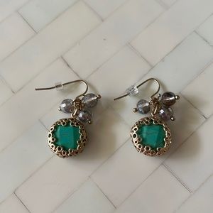 Anthropologie Turquoise and Gold Drop Earrings
